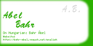 abel bahr business card